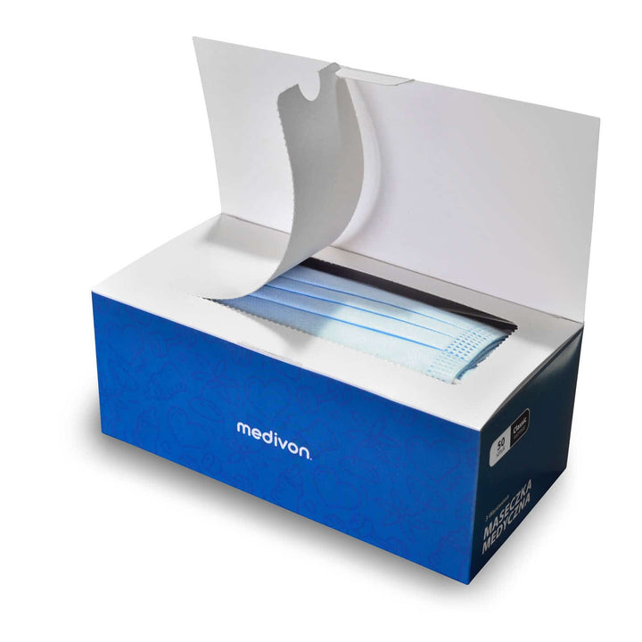 Maseczka medyczna ochronna chirurgiczna antywirusowa Medivon MDV-4420 typ II, 3 warstwowa, 50 szt