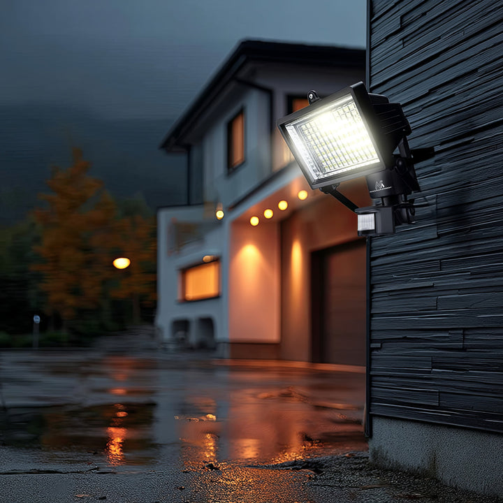 Solarny naświetlacz LED z czujnikiem ruchu Maclean Energy IP44, 6W, 360lm, 6000K zimna biała, akumulator Li-ion 2400 mAh, 5,5V DC MCE442