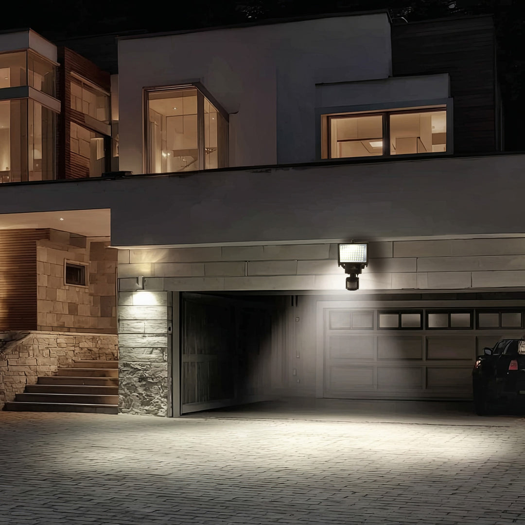 Solarny naświetlacz LED z czujnikiem ruchu Maclean Energy IP44, 6W, 360lm, 6000K zimna biała, akumulator Li-ion 2400 mAh, 5,5V DC MCE442