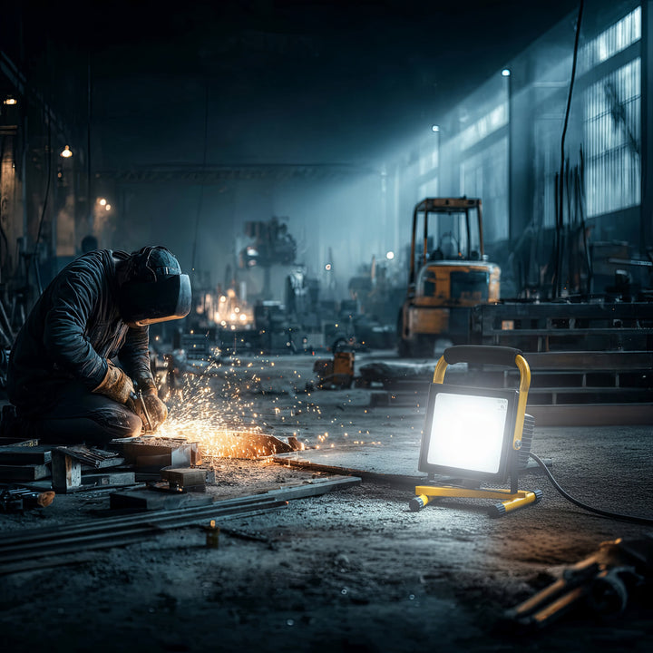 Podłogowy statyw roboczy dla naświetlaczy LED z możliwością regulacji kąta Maclean MCE632