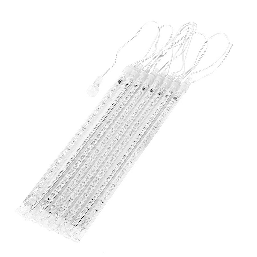 Solarne lampki LED Maclean, 2,4m długościi, 144 diody LED, 8 sopli RGB, tryb opadających sopli, bateria Li 800mAh, MCE412