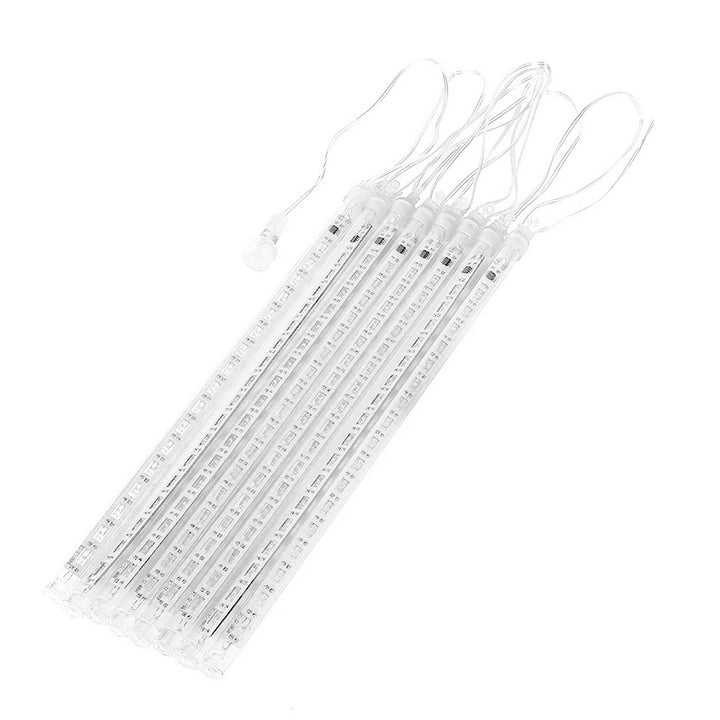 Solarne lampki LED Maclean, 2,4m długościi, 144 diody LED, 8 sopli RGB, tryb opadających sopli, bateria Li 800mAh, MCE412