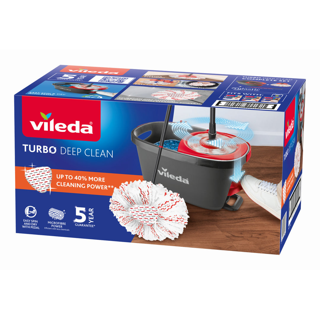 Zestaw mop obrotowy z drążkiem i wiadrem Vileda Turbo Deep Clean