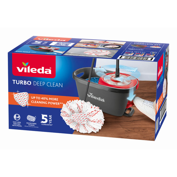Zestaw mop obrotowy z drążkiem i wiadrem Vileda Turbo Deep Clean