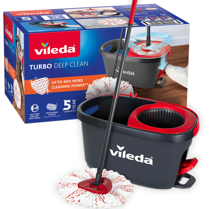 Zestaw mop obrotowy z drążkiem i wiadrem Vileda Turbo Deep Clean