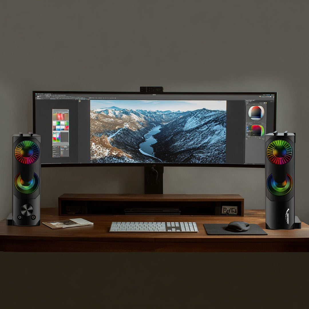 Głośniki komputerowe soundbar Audiocore 3Wx2, LED, USB 5v, wejście liniowe, AC955