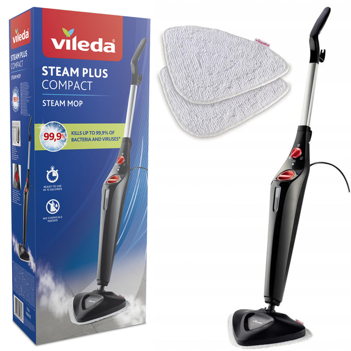 Mop parowy Vileda Steam Plus Compact, moc 1550 W, pojemność zbiornika 400ml, 2 wkłady,