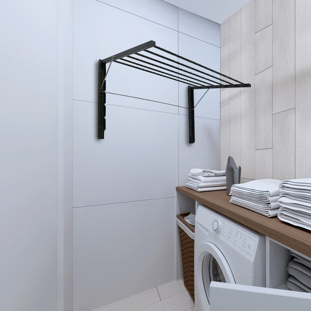 Suszarka łazienkowa składana mocowana do ściany. Majka 90 cm czarna