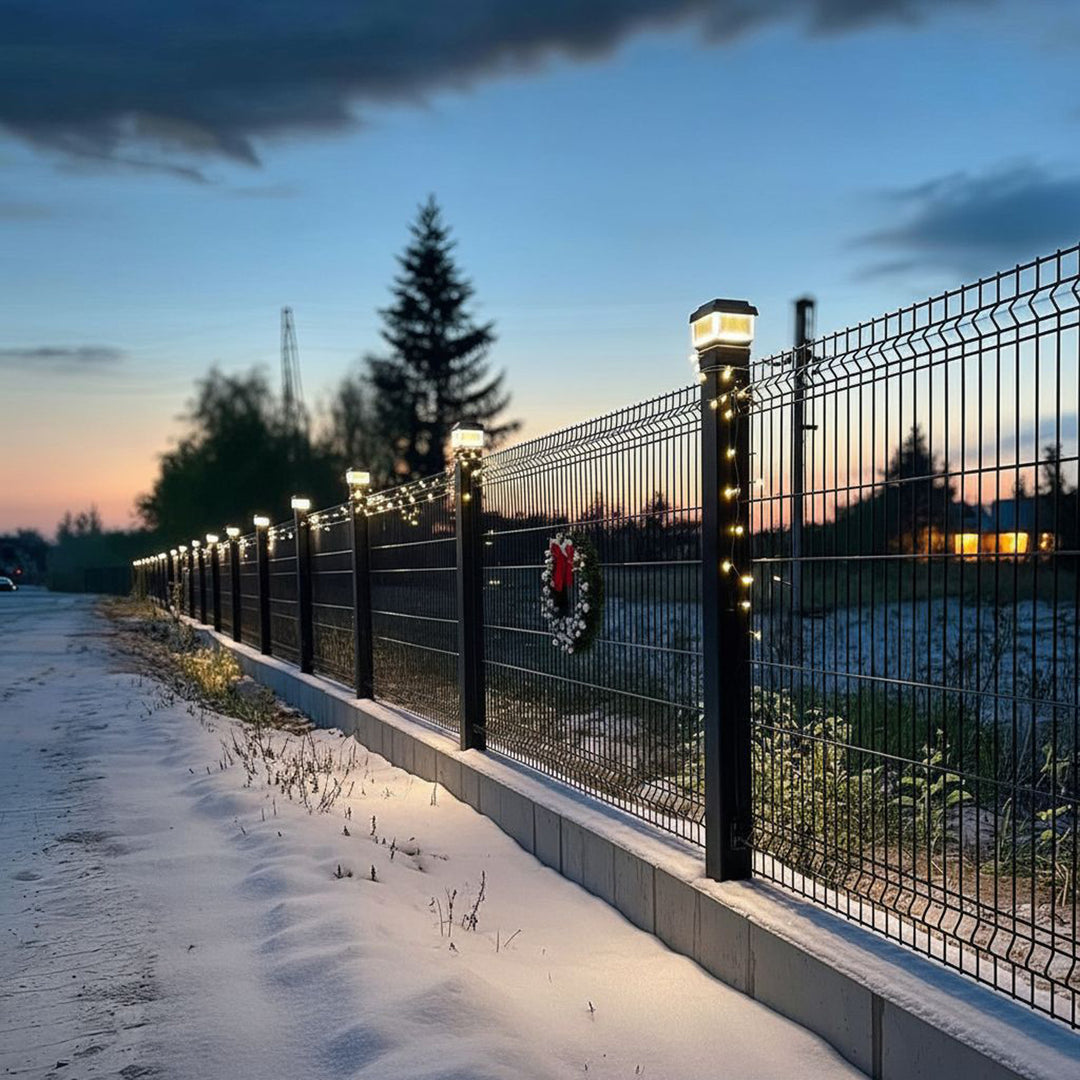 Lampa solarna na słupek LED 100*100 Greenblue GB128 - daszek kopertowy