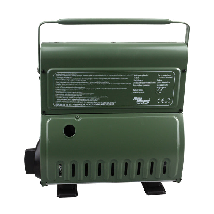 Przenośny piecyk gazowy Alpen Camping, zużycie gazu 124g/h, zapłon piezoelektryczny, IK-1000 PRO, ICELAND