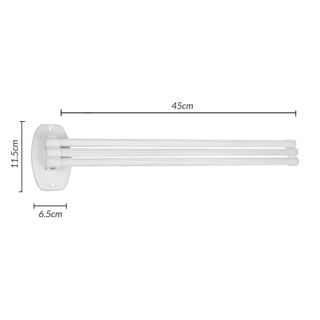 Wieszak łazienkowy uniwersalny na ręczniki 3 ramienny biały