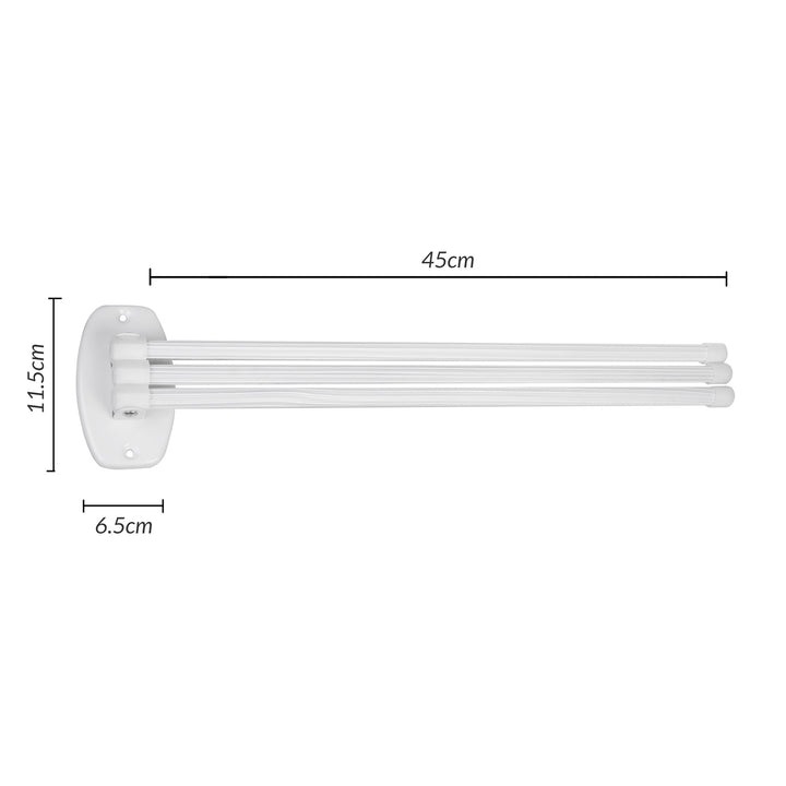 Wieszak łazienkowy uniwersalny na ręczniki 3 ramienny biały