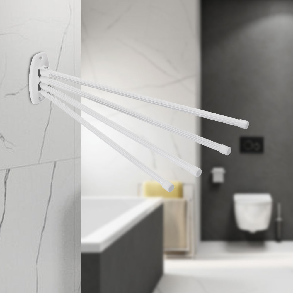 Wieszak łazienkowy uniwersalny na ręczniki 4 ramienny biały