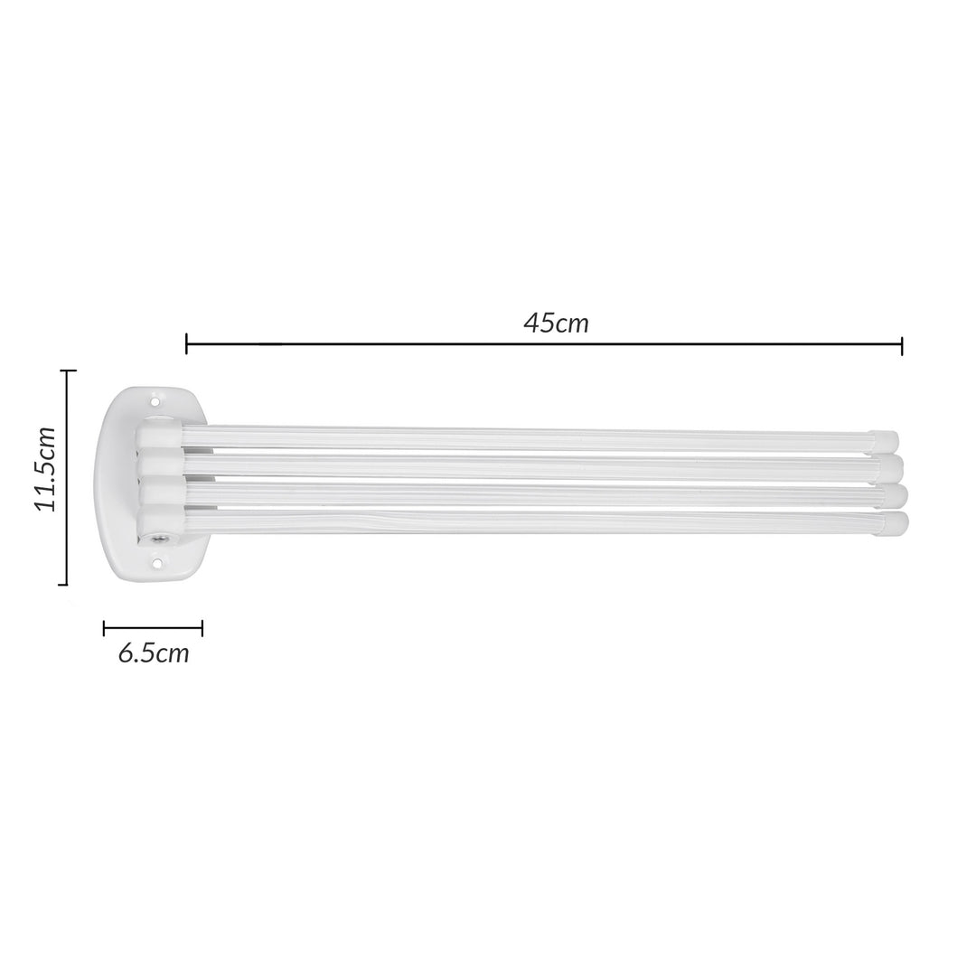 Wieszak łazienkowy uniwersalny na ręczniki 4 ramienny biały