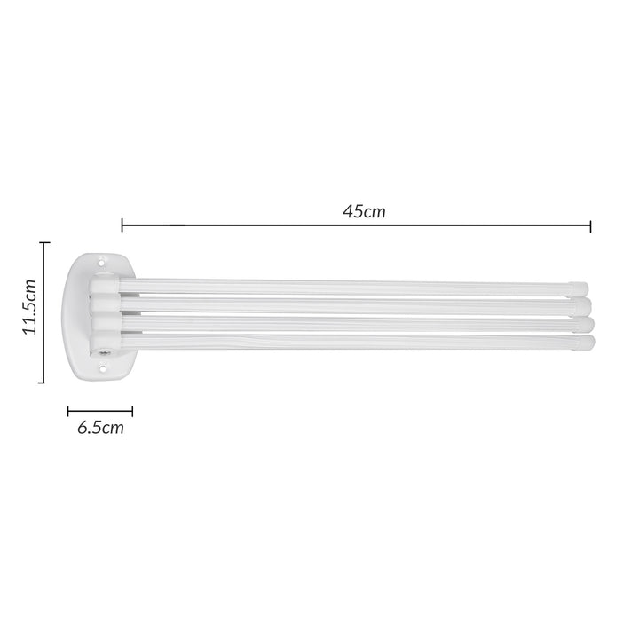 Wieszak łazienkowy uniwersalny na ręczniki 4 ramienny biały