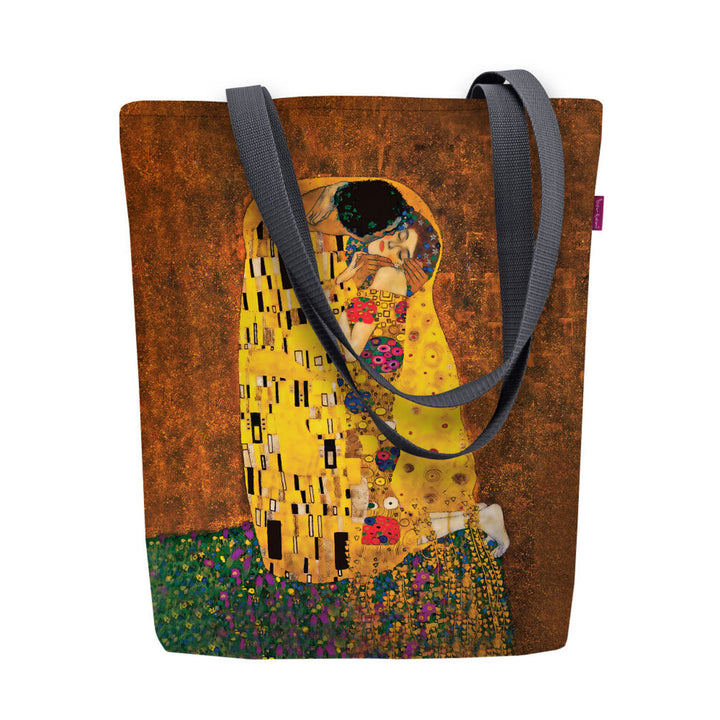 Torba płócienna na ramię, zamek błyskawiczny, wymiary 36x40cm, wzór nadruku Pocałunek