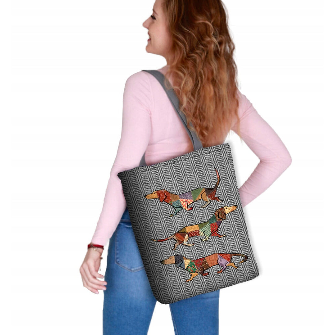 Torba płócienna na ramię, zamek błyskawiczny, wymiary 36x40cm, wzór nadruku Joker