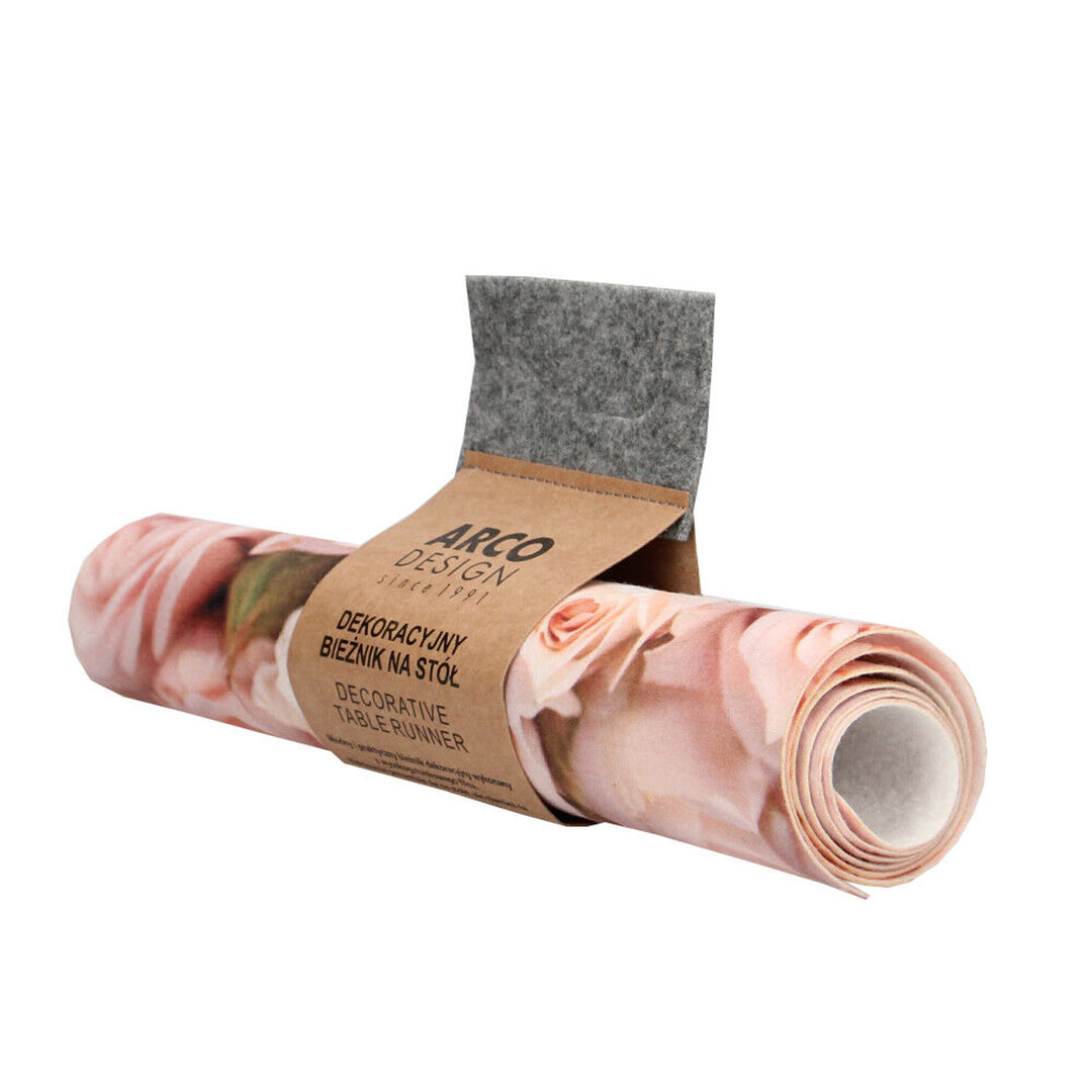 Bieżnik Bertoni, stołowy, ekologiczny filc, wymiary 95x33cm, wzór nadruku Diana