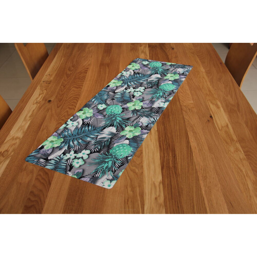 Bieżnik Bertoni, stołowy, ekologiczny filc, wymiary 95x33cm, wzór nadruku Lambada Green