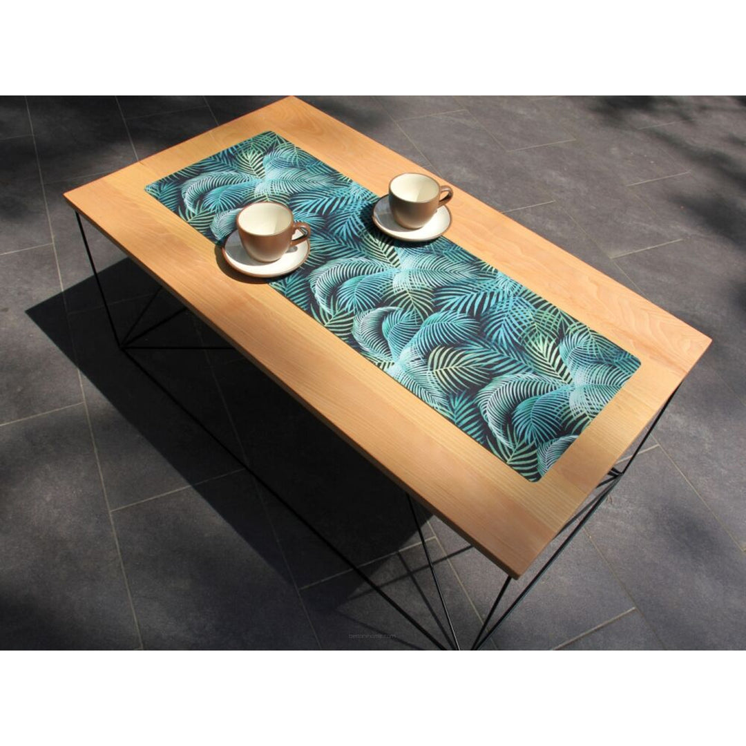 Bieżnik Bertoni, stołowy, ekologiczny filc, wymiary 95x33cm, wzór nadruku Mallorca