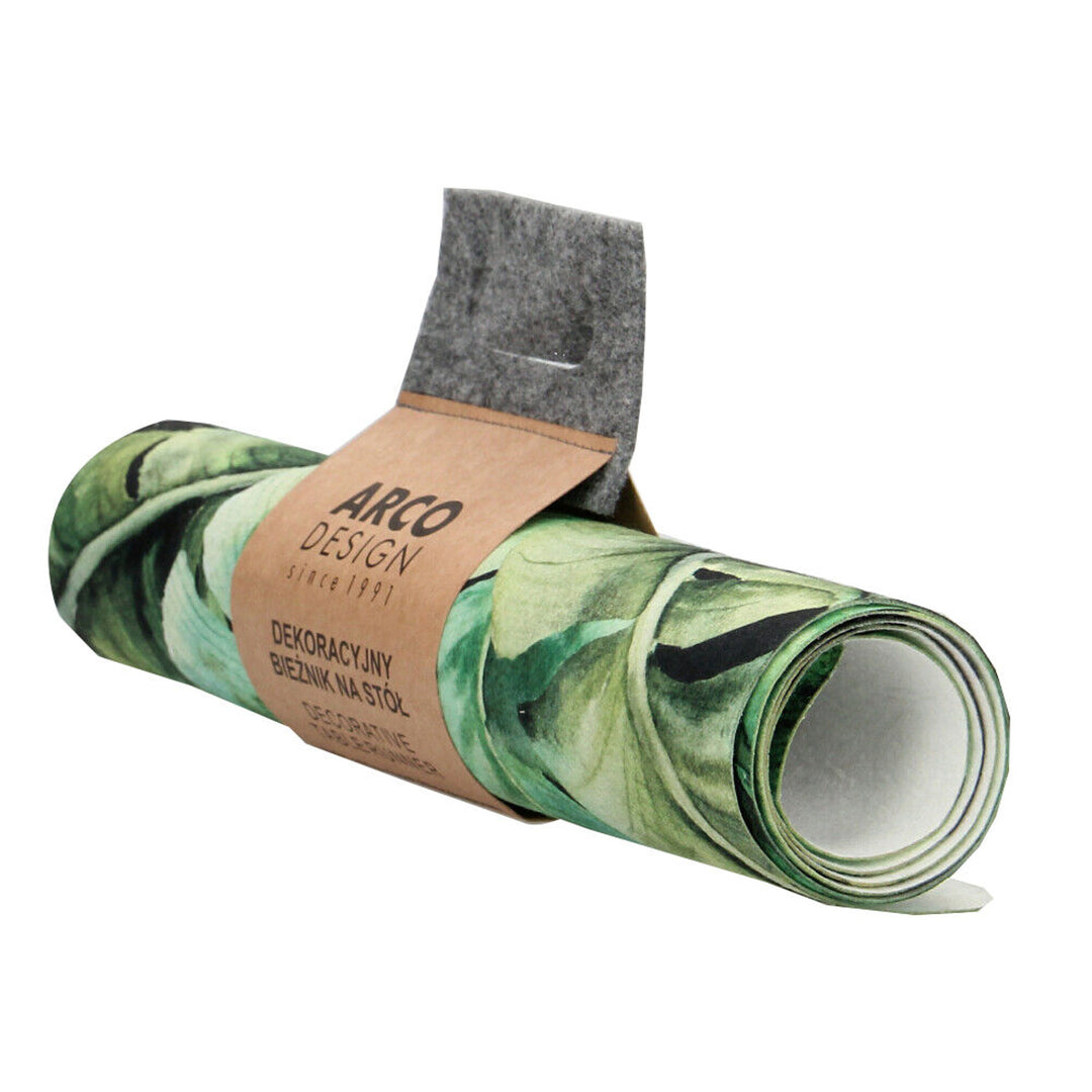 Bieżnik Bertoni, stołowy, ekologiczny filc, wymiary 95x33cm, wzór nadruku Galapagos Night