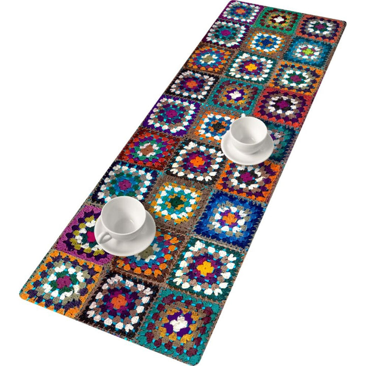 Bieżnik Bertoni, stołowy, ekologiczny filc, wymiary 95x33cm, wzór nadruku Frania