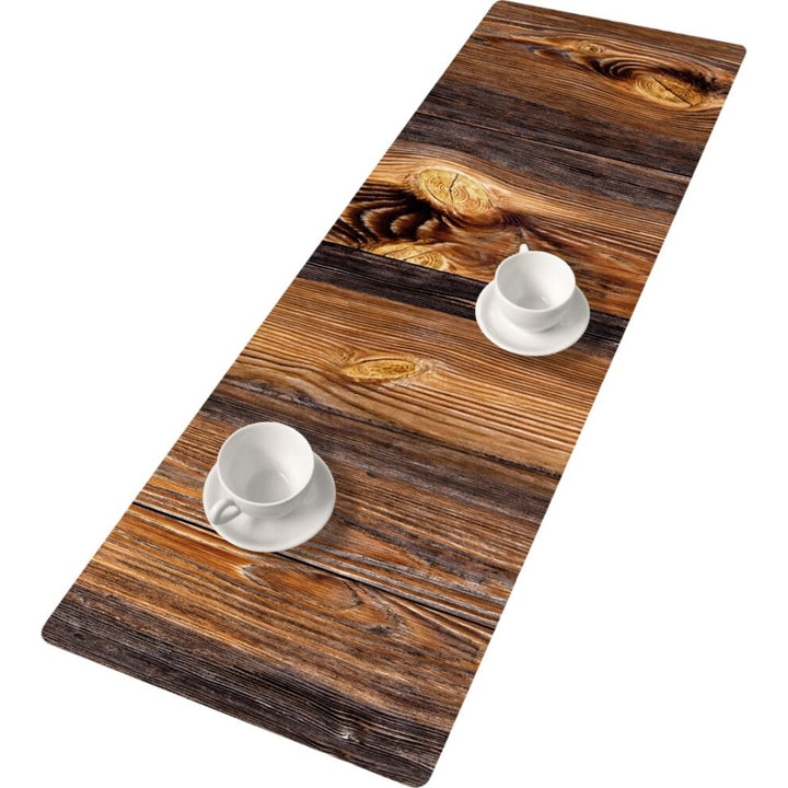 Bieżnik Bertoni, stołowy, ekologiczny filc, wymiary 95x33cm, wzór nadruku Drewno