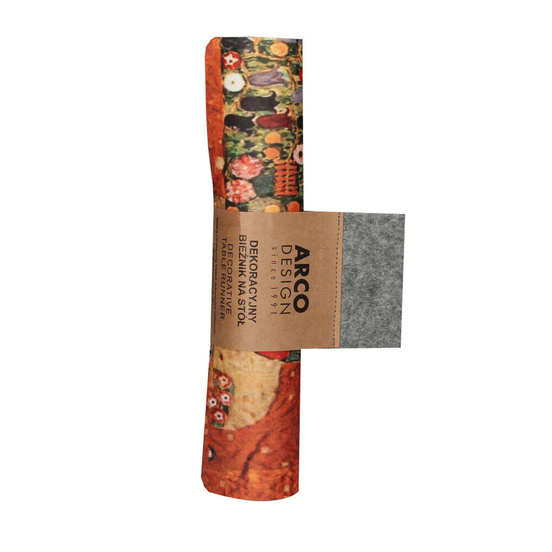 Bieżnik Bertoni, stołowy, ekologiczny filc, wymiary 95x33cm, wzór nadruku ArtDeco