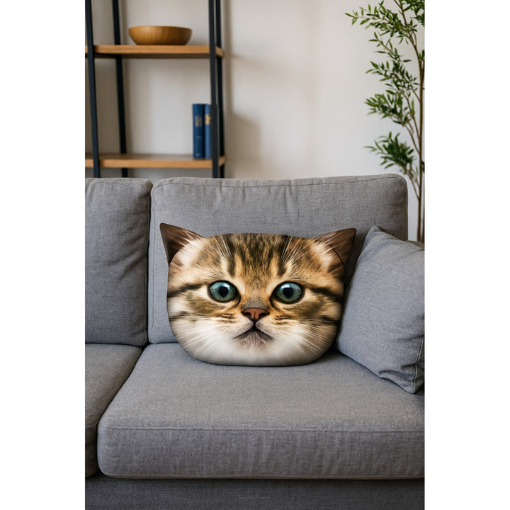 Poduszka dekoracyjna Bertoni Kot Gapcio 30x45 cm, welur, nadruk kota, wkład antyalergiczny