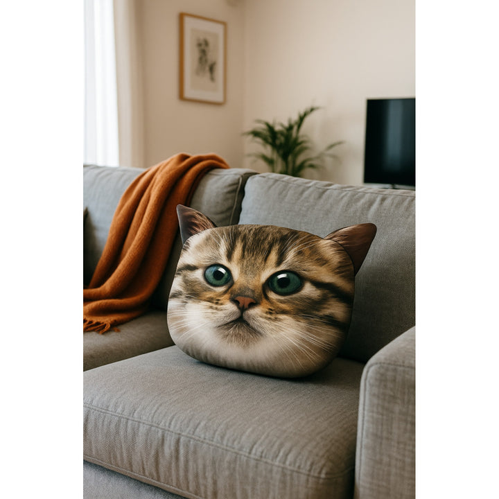 Poduszka dekoracyjna Bertoni Kot Gapcio 30x45 cm, welur, nadruk kota, wkład antyalergiczny
