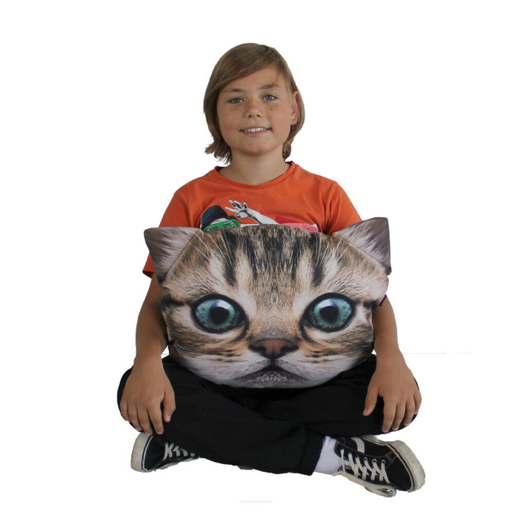 Poduszka dekoracyjna Bertoni Kot Gapcio 30x45 cm, welur, nadruk kota, wkład antyalergiczny