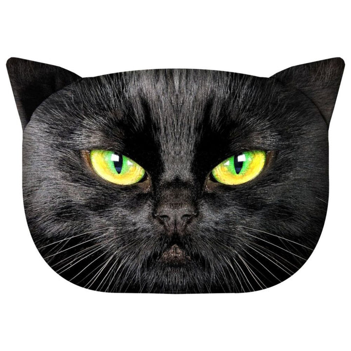 Poduszka dekoracyjna Bertoni Kot Nero 30x45 cm, welur, nadruk kota, wkład antyalergiczny