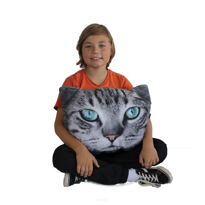 Poduszka dekoracyjna Bertoni Kot Fryc 30x45 cm, welur, nadruk kota, wkład antyalergiczny