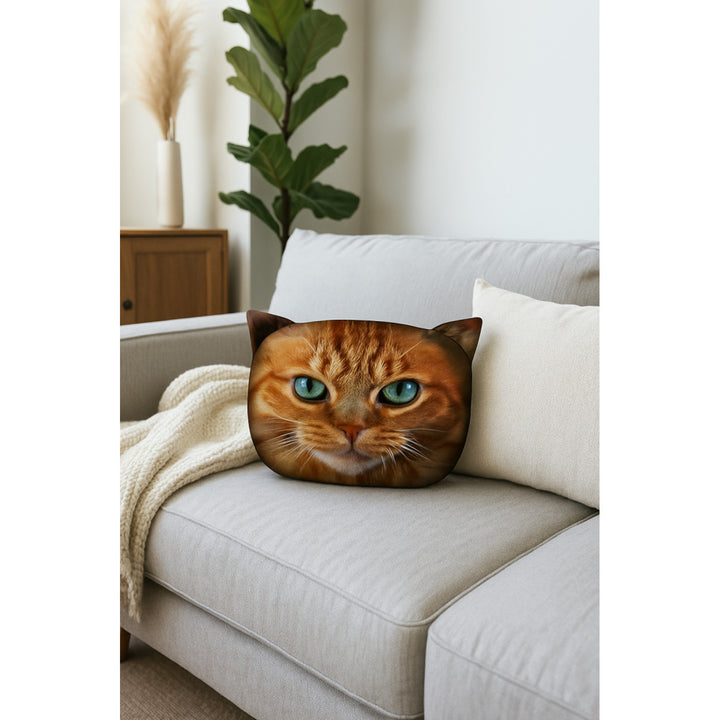 Poduszka dekoracyjna Bertoni Kot Benek 30x45 cm, welur, nadruk kota, wkład antyalergiczny