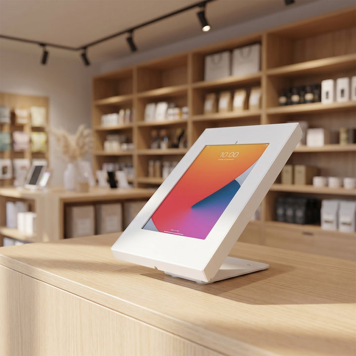 Uchwyt reklamowy do tabletu Maclean, ścienny/biurkowy z blokadą, 9.7"-11", iPad/iPad Air/iPad Pro, Samsung Galaxy Tab A/Tab A7/Tab S6 Lite, MC-475W