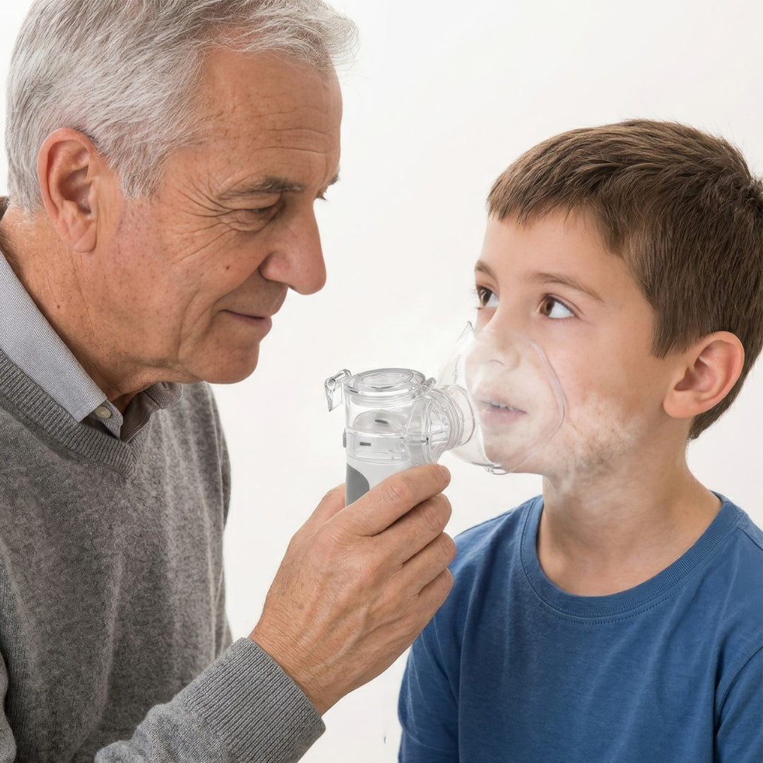 Przenośny / podręczny bezprzewodowy inhalator nebulizator Promedix, zestaw, maski, PR-835