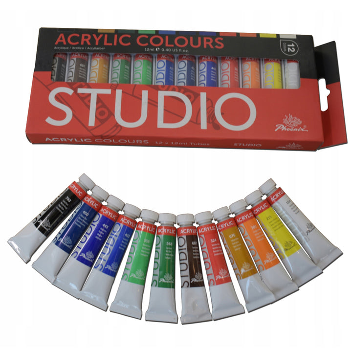 Duży, kompletny zestaw malarski - farby, pędzle, sztaluga