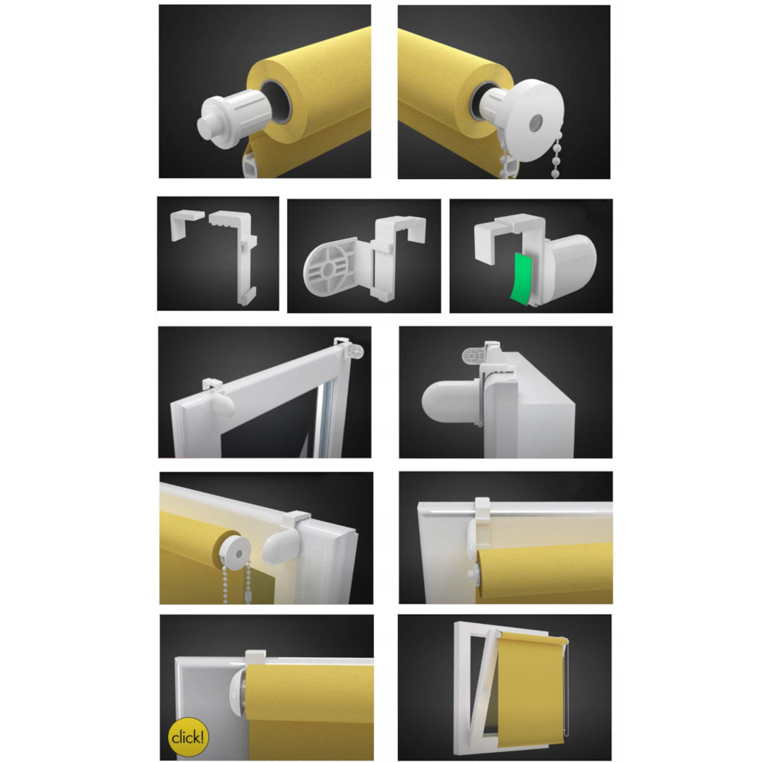 MECHANIZM ŁAŃCUSZKOWY ROLETY MINI BIAŁY -  komplet