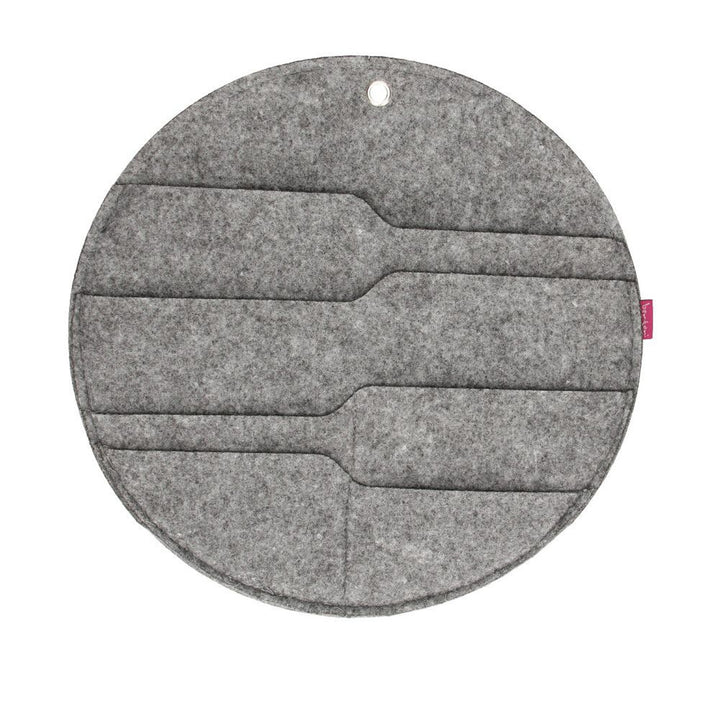 Organizer ścienny filcowy Bertoni Kółko L średnica 35 cm - szary, 4 kieszenie