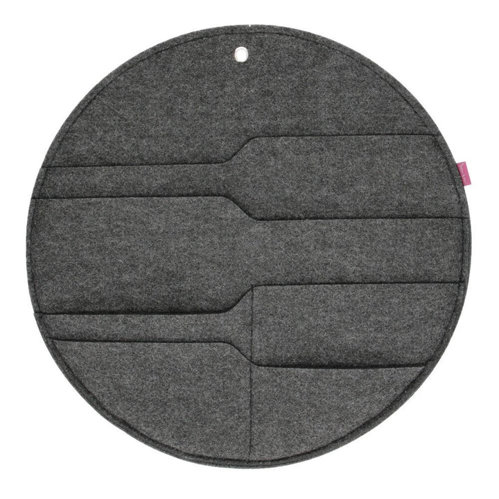 Organizer ścienny filcowy Bertoni Kółko L średnica 35 cm - antracyt, 4 kieszenie
