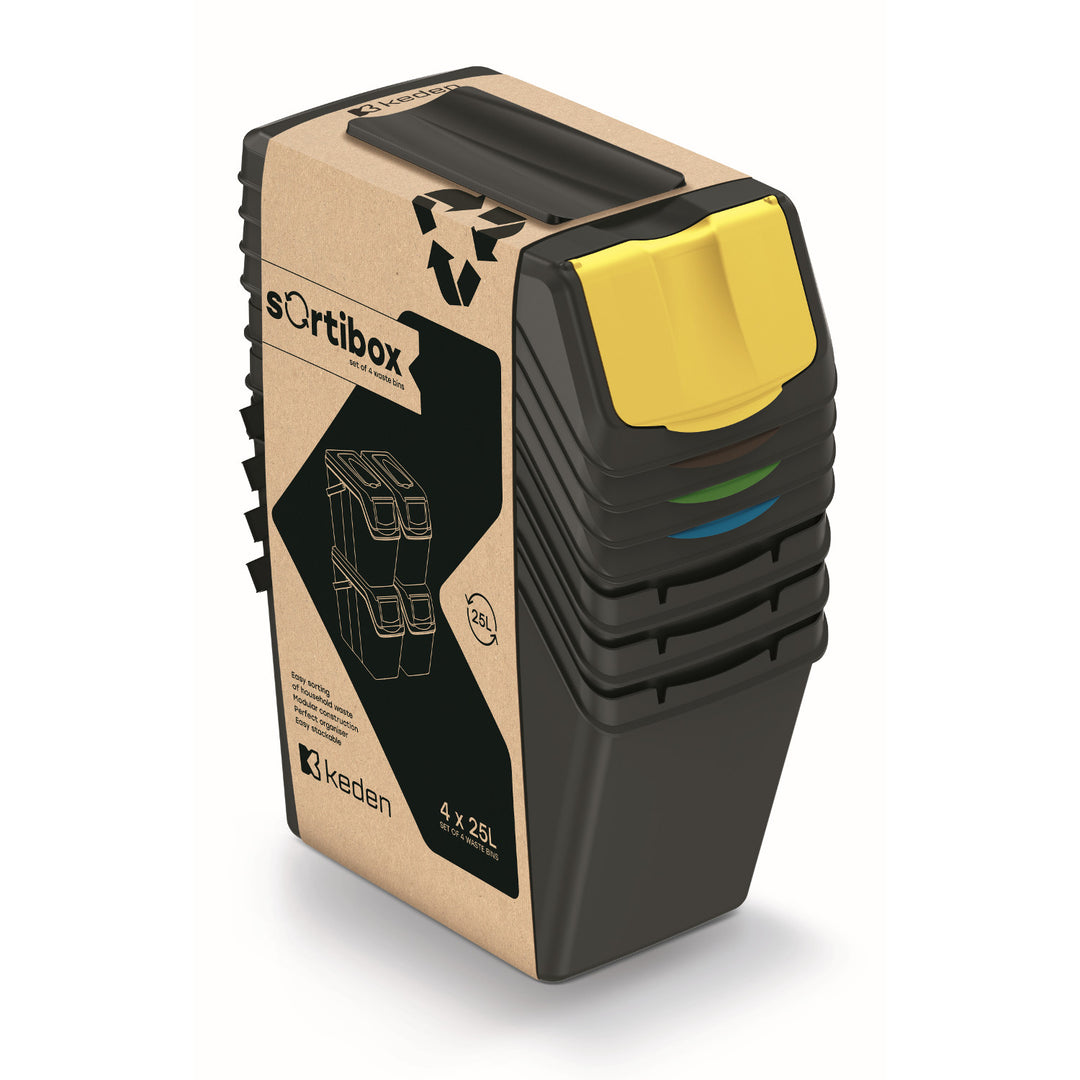 Kosz na śmieci Keden SORTI BOX 4x25l - czarny recykling