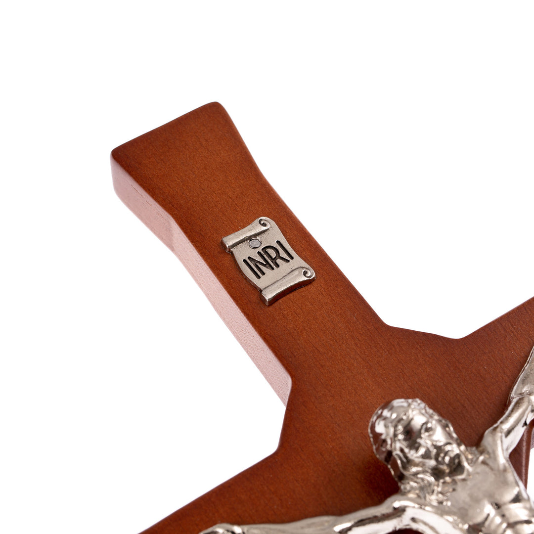 Krzyż wiszący klasyczny  z pasyjką brązowy 42x18x1,8cm