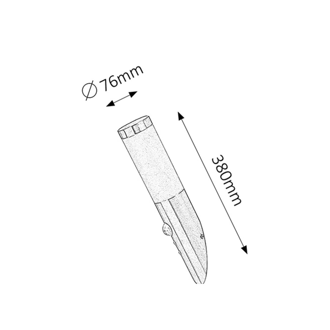 ZEWNĘTRZNA LAMPA ŚCIENNA Z CZUJNIKIEM RUCHU RABALUX INOX TORCH 8266