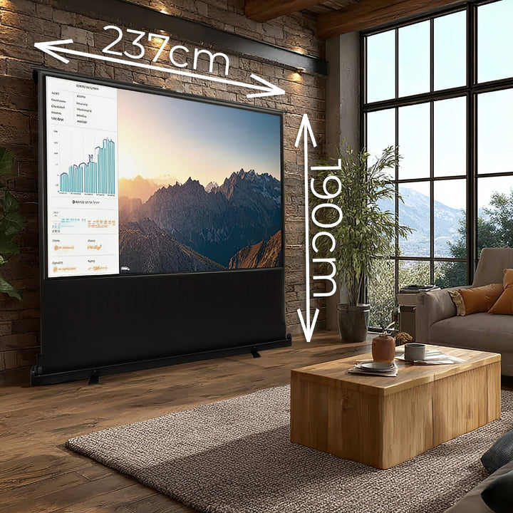 Przenośny ekran projekcyjny Maclean, kompaktowy, podłogowy, 100", 16:9, MC-964