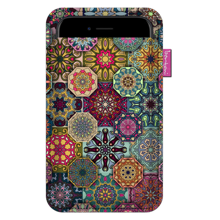 Etui na smartfon Bertoni, z ekologicznego filcu, 105x195 mm, wzór Valencia, EE0024