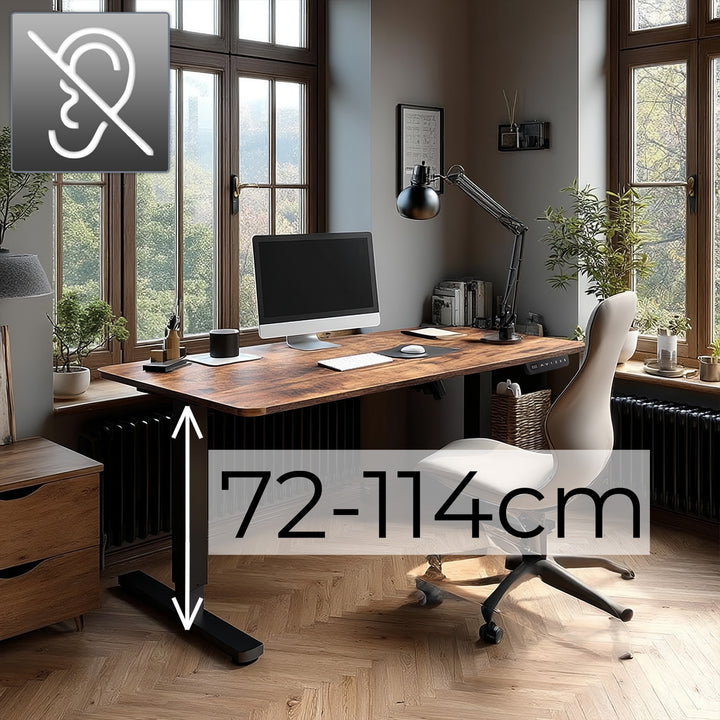 Biurko stolik Ergo Office elektryczna regulacja wysokości, do pracy stojąco siedzącej, max wys 114cm, ER-451