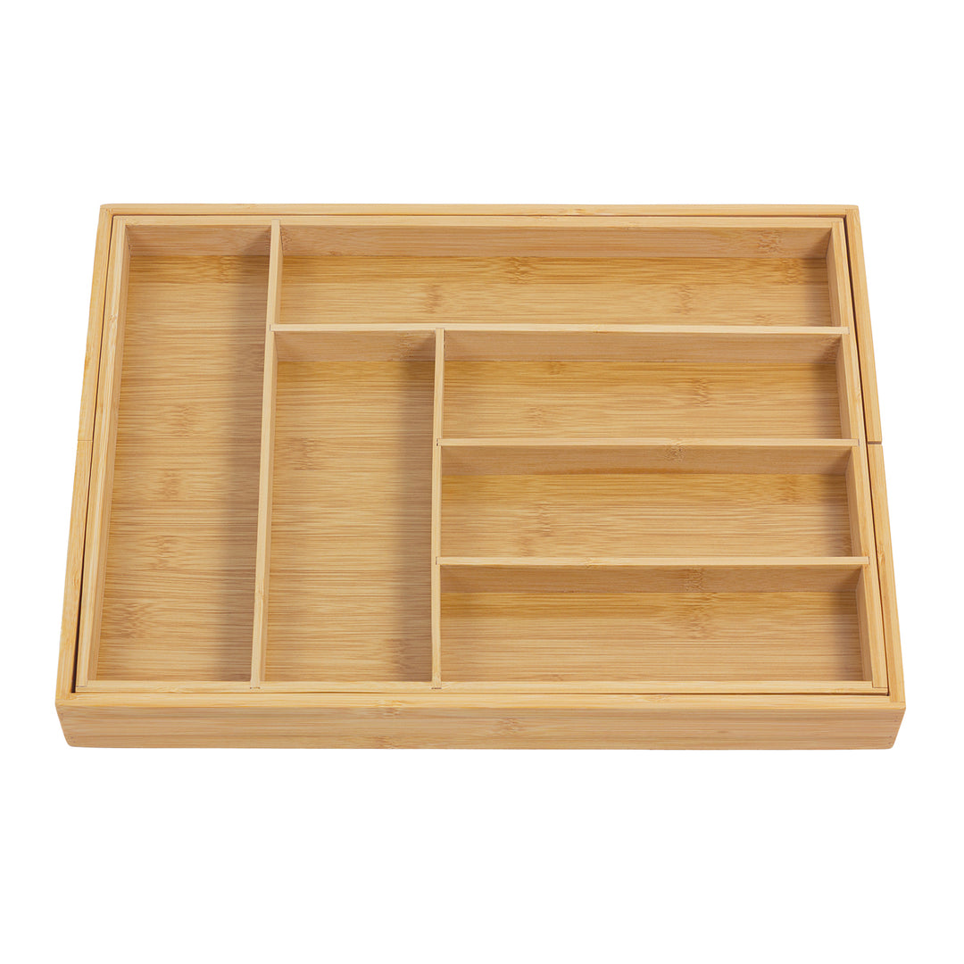 Rozsuwany bambusowy organizer na sztućce GreenBlue, 325-500x430x45mm, GB379