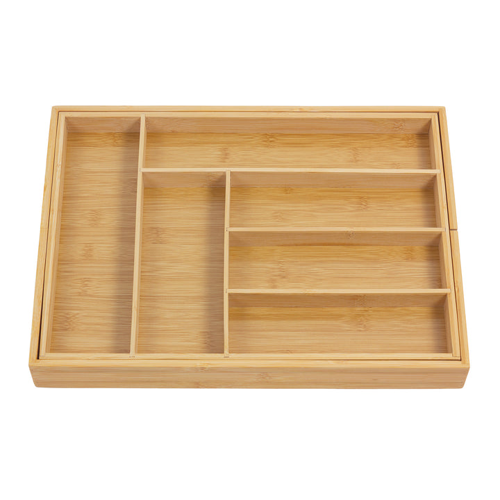 Rozsuwany bambusowy organizer na sztućce GreenBlue, 325-500x430x45mm, GB379