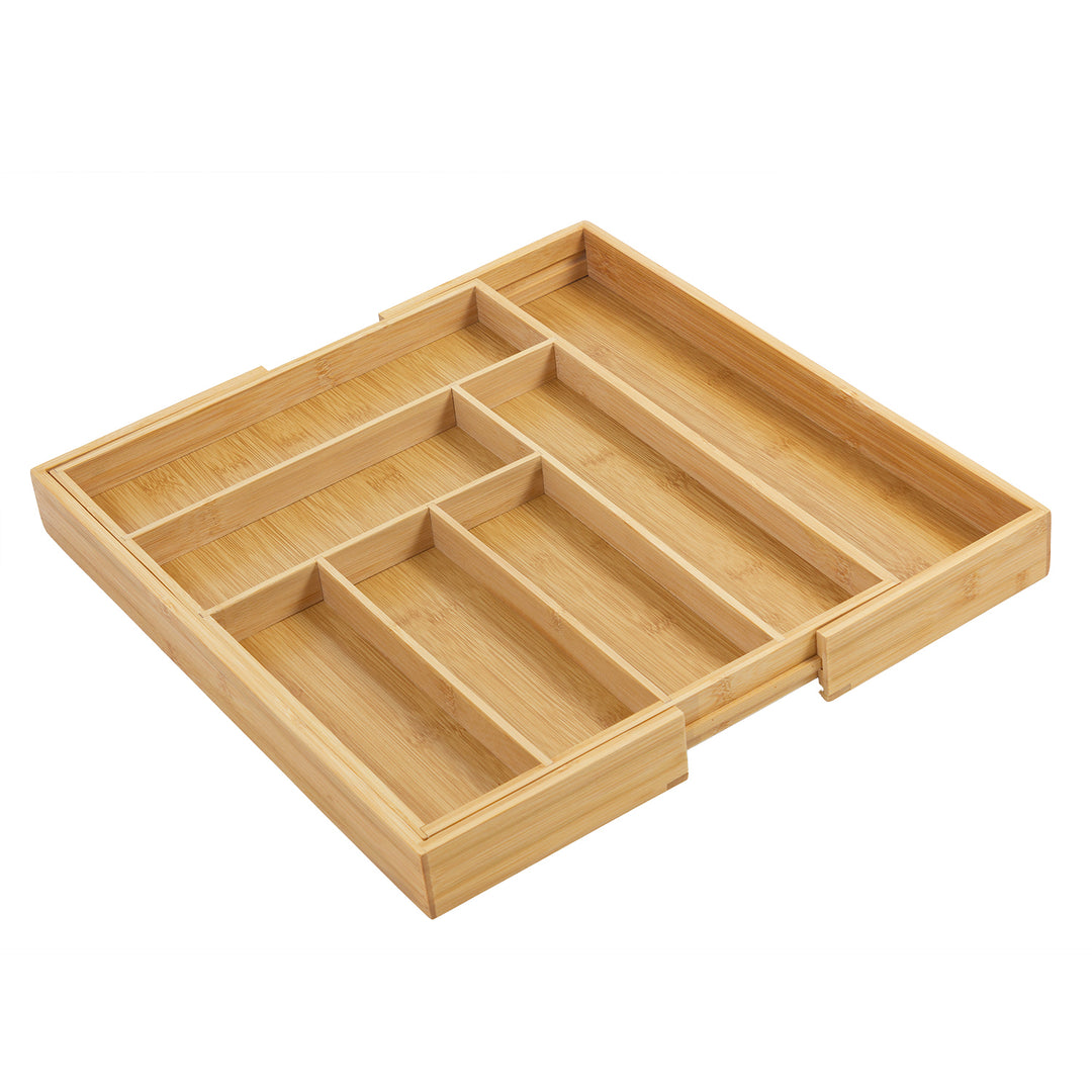 Rozsuwany bambusowy organizer na sztućce GreenBlue, 325-500x430x45mm, GB379