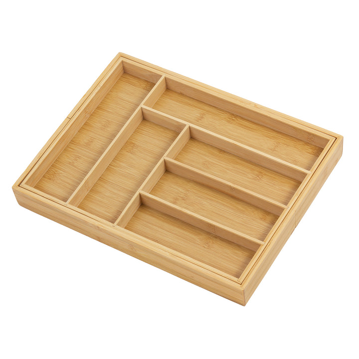 Rozsuwany bambusowy organizer na sztućce GreenBlue, 325-500x430x45mm, GB379